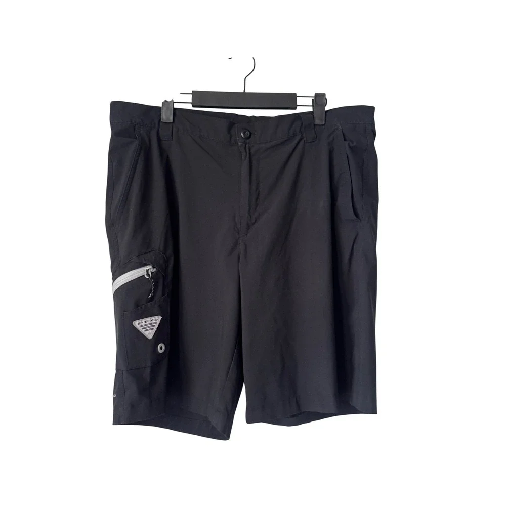 Columbia PFG Mens Black Performance Fishing Cargo Shorts Size 36
